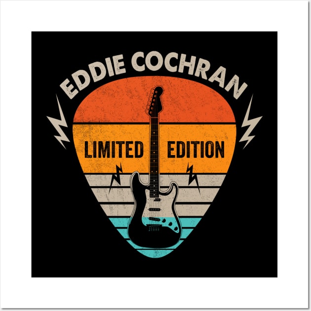 Vintage Eddie Cochran Name Guitar Pick Limited Edition Birthday Wall Art by Monster Mask